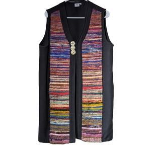Venus Imports Silk/Cotton Made in Nepal Vintage Boho Colorful Vest Womens Sz M